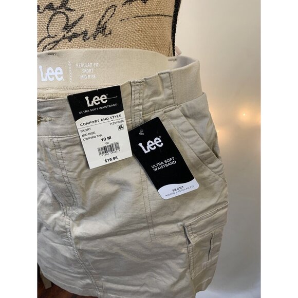 (C-84) lee skirt womens size 10 M beige color bags on the‎ side - Picture 5 of 7